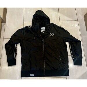 Dixxon Flannel Co The Waterfront Windbreaker D-Tech Hoodie Jacket 3XL Tall Black